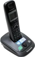 Радиотелефон Panasonic, стандарт DECT, черно-белый дисплей, радиотелефон серого цвета