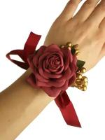 Плетёный браслет с цветами из фоамирана – мастер-класс