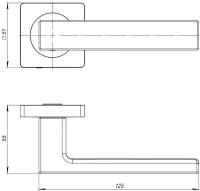 Ручка дверная INERTA раздельная FZ14-219-GR (графит)