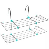 Сушилка для белья на радиатор, 2 яруса, 65×23,5×36 см, цвет серый