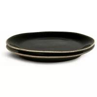 SagaForm Набор тарелок для закуски Nature черные, 2 шт