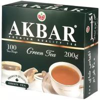 Чай зеленый Akbar Green Tea в пакетиках, 100 шт., 1 уп