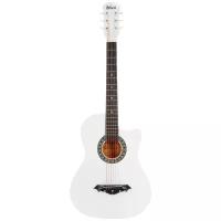 Акустическая гитара матовая, белая. Размер 7/8 (38 дюймов) Belucci BC3820 WH, анкер