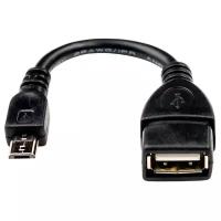 Кабель Atcom USB - microUSB OTG (AT3792), 0.1 м, черный