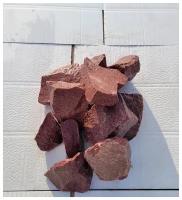Малиновый кварцит колотый камни для бани сауны сорт экстра 7-16 см 15 кг
