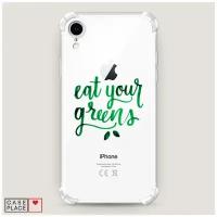 Чехол силиконовый Противоударный iPhone XR (10R) Eat your greens
