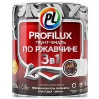 Эмаль Profilux по ржавчине 3 в 1, АА, полуматовая, серый, 0.9 кг, 0.9 л