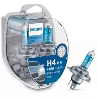 Лампа галогенная Philips WhiteVision ultra H4 12V 55/60W P43t-38, 2 шт