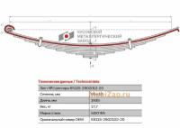 ЧМЗ 65115290210220 65115-2902102-20_лист подкоренной перед. 2 90х12 L1935 КАМАЗ