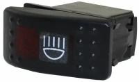 Клавиша включения с красной подсветкой redBTR универсальная с наклейками (4PIN) 809123