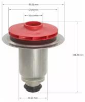 Ротор по часовой стрелке (втулка 40мм, короткая 80мм, колесо 68/21мм) циркуляционного насоса WILO 15/6 (вращение ПО часовой стрелке)