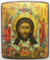 Православная Икона Спас Нерукотворный, деревянная иконная доска, левкас, ручная работа(Art.1110_3Б)