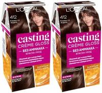 L'Oreal Paris Краска для волос Casting Creme Gloss 412 Какао со льдом набор 2шт