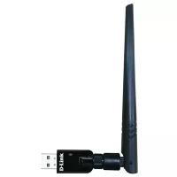 Сетевой адаптер WiFi D-Link DWA-172/RU/B1A черный, внешняя, съемная антенна, интерфейс подключения USB 2.0