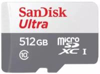 Карта памяти MicroSDXC 512GB SanDisk SDSQUNR-512G-GN3MN Ultra C10 U1 UHS-I 100MB/S, без адаптера