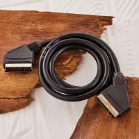 Шнур (SCART - SCART 21 Pin) 1.5 м для передачи видео- и аудиосигнала, цвет: Черный и золотой