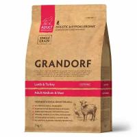 Grandorf Lamb Medium & Maxi - Сухой корм для собак средних и крупных пород, ягненок с рисом 3 кг