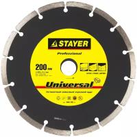 STAYER UNIVERSAL 200 мм (22.2 мм, 7х2.4 мм), алмазный диск, PROFESSIONAL (3660-200)