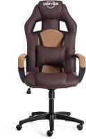 Кресло компьютерное игровое TetChair DRIVER кож/зам/ткань, коричневый/бронза