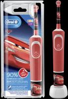 Электрическая зубная щетка Oral-B Vitality Kids Тачки D100.413.2K, красный