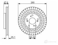 Диск тормозной HONDA ACCORD 2.0-2.4 R15 03-08 передний, 0986479625 BOSCH 0 986 479 625