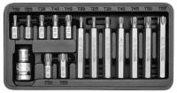 Набор бит 1/2 inch, TORX, 15 пр (L=30 мм, L=75 мм): T20, Т25, Т30, Т40, Т45, Т50, Т55, в метал. боксе Yato YT0411