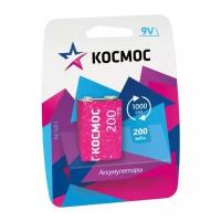 Аккумулятор Li-Ion 200 мА·ч 9 В КОСМОС 6F22 200, в упаковке: 1 шт