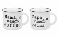 Кружка / чашка для чая /кофе 2шт 400 мл Elan Gallery Papa needs relax & Mama needs coffee