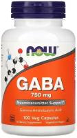 NOW GABA 750 мг, 100 капс