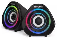 Колонки ExeGate Accord 210 питание от usb, 6 Вт чёрные, подсветка RGB