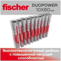 Усиленный Дюбель Fischer DUOPOWER 10*80 10 шт