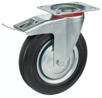 Колесо поворотное с тормозом Стелла- техник 4003-200 диаметр 200мм, грузоподъемность 185кг, резина, металл