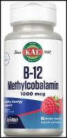 KAL B-12 Methylcobalamin ActivMelt (B-12 Метилкобаламин) со вкусом малины 1000 мкг 90 микро таблеток