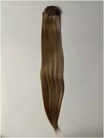 Накладные волосы на заколках, 8 прядные, 16 заколок, 65 см, 240 гр. Цвет светло русый мелированный (#19Н613)
