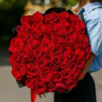 Букет Красная Роза 51 шт, красивый букет цветов, шикарный, цветы премиум