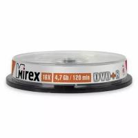 Диск DVD+R Mirex 4,7GB, 16x, комплект 10шт, Cake Box (UL130013A1L)