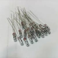 Лот 20 штук Миниатюрная лампа накаливания диаметр 3mm 12V ( 12 вольт ) 100mA h7mm длина колбы, выводы под пайку, луженые длинные ноги