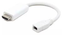 Видео адаптер mini DisplayPort на HDMI Cablexpert A-mDPF-HDMIM-001-W кабель 0.1 метра, белый