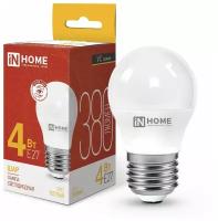 Лампа светодиодная IN HOME LED-ШАР-VC, 4 Вт, 230 В, Е27, 3000 К, 380 Лм 9527874