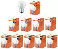 Лампа накаливания OSRAM 40W 230V Е27 Шарик матовый 400Лм Теплый белый, уп. 10шт