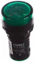 ANDELI Лампа AD16-22DS LED матрица d22мм зеленый 220В AC ADL10-138