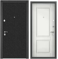Дверь входная для квартиры металлическая Torex Delta-100 950х2050 см, открывание вправо, тепло-шумоизоляция, антикорозийная защита, замки 4-го и 2-го класса защиты, цвет черный/серый