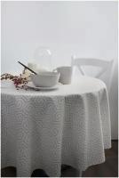Скатерть полульняная столовая овальная, текстиль, пэ/лен, 260*150 см, 1 штука