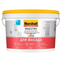 Краска фасадная акриловая Marshall Maestro глубокоматовая база BW 2,5 л