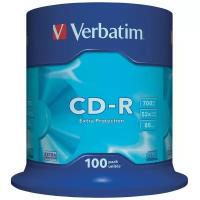 Диск CD-R Verbatim 700Mb 52x Cake Box (100шт) (43411)