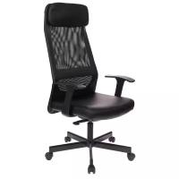 Кресло для руководителя черное искусственная кожа металл easy chair 524 tpu