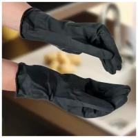 Перчатки хозяйственные латексные Доляна, размер M, защитные, химически стойкие, 55 гр, цвет чёрный