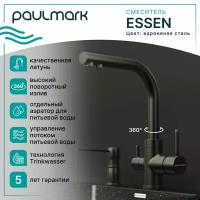 Смеситель для кухни PAULMARK Essen GM (ES213011-GM) сталь воронёная