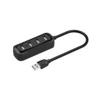 USB-концентратор Vention VAS-J 43-B 015, разъемов: 4, 15 см, черный