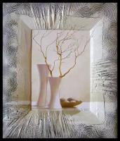 Картина Декарт в раме под холст живопись в багетной рамке декор на стену интерьер в спальню зал офис Цветы Сухоцветы нежные тона бежевый фон 15х20